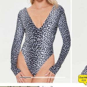 Forever 21 Leopard Print One-Piece Swimsuit